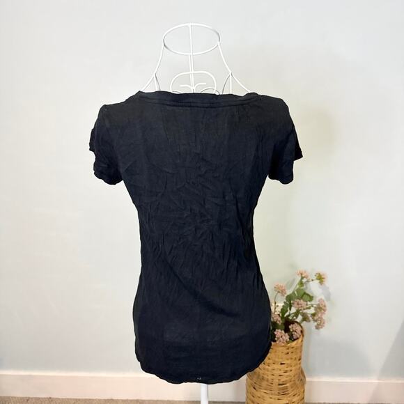 Cute vintage y2k tight black Aeropostale v neck t shirt 🦋 - Picture 4 of 5